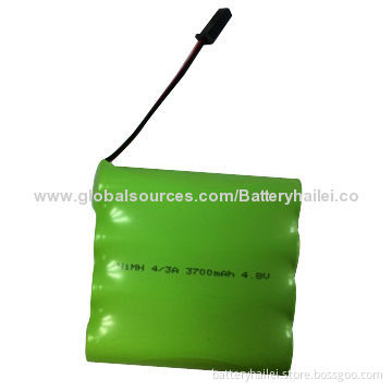 Rechargeable NiMH Battery Pack, 4.8V Nominal Voltage, 3,700mAh Capacity, Factory Price